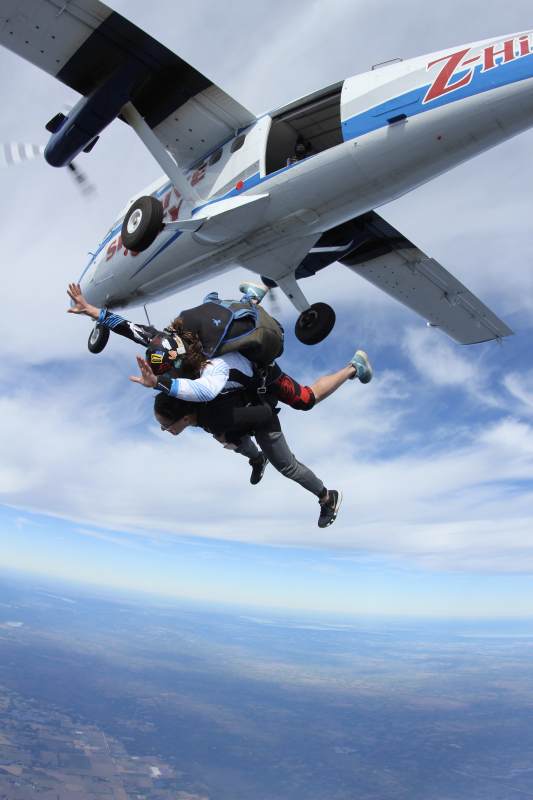 刺激的双人跳伞体验图片