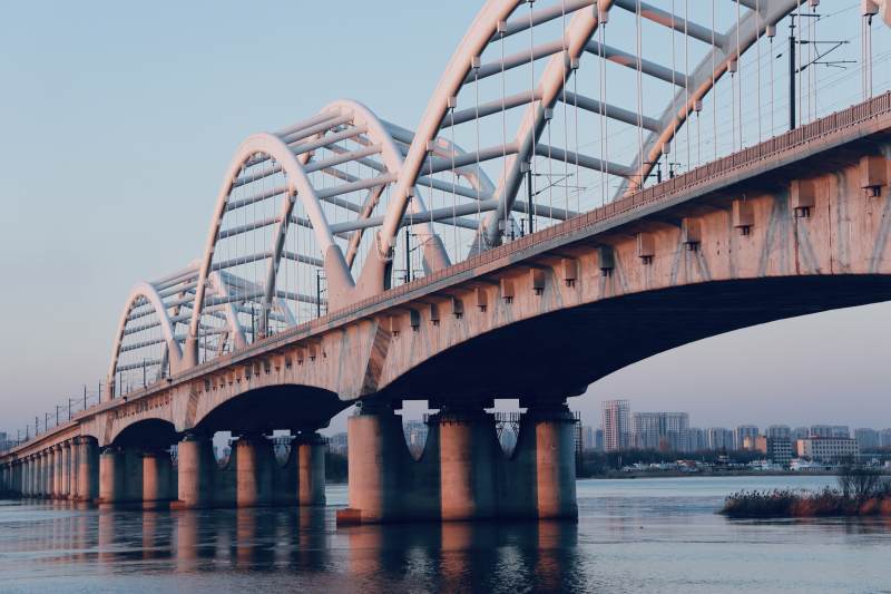 横跨江面的桥梁图片