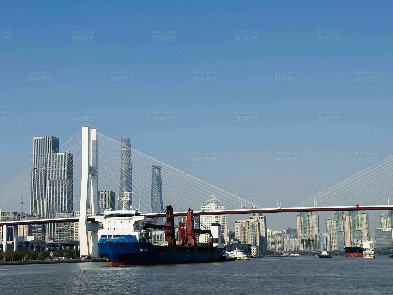 上海黄浦江上的轮船图片