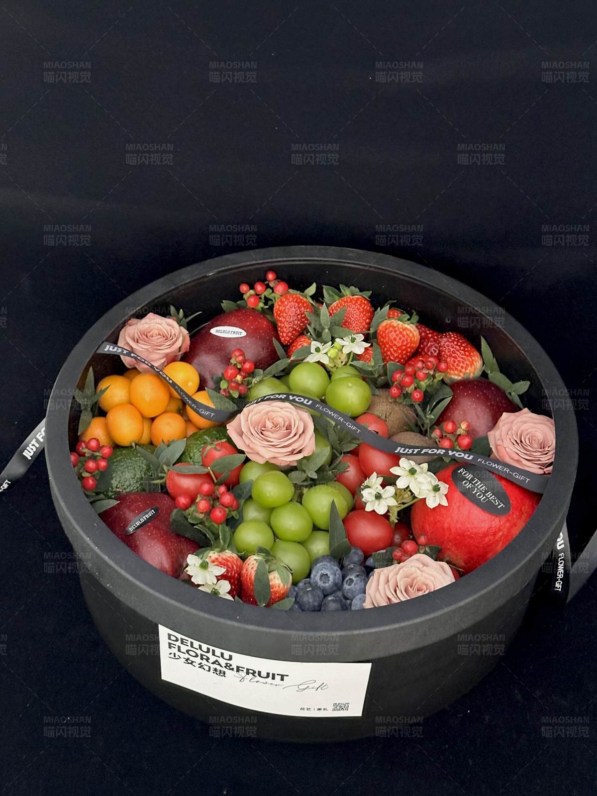 花果礼盒 鲜花与水果的完美结合图片