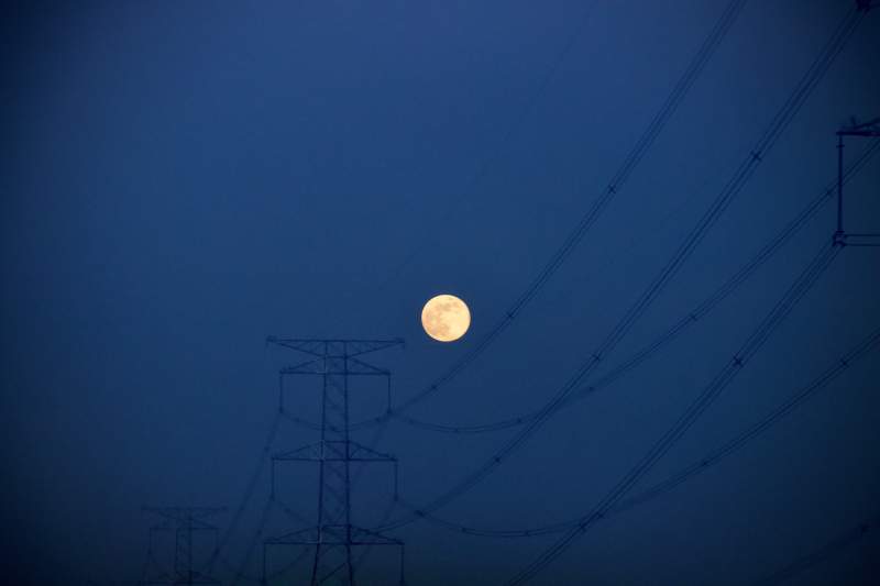 月亮与电线杆图片