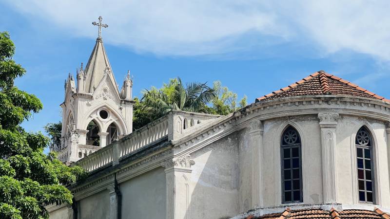 鼓浪屿的教堂与蓝天图片