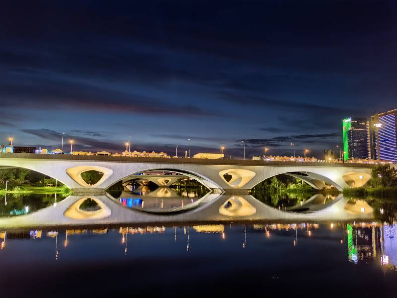 夜色下的现代桥梁图片