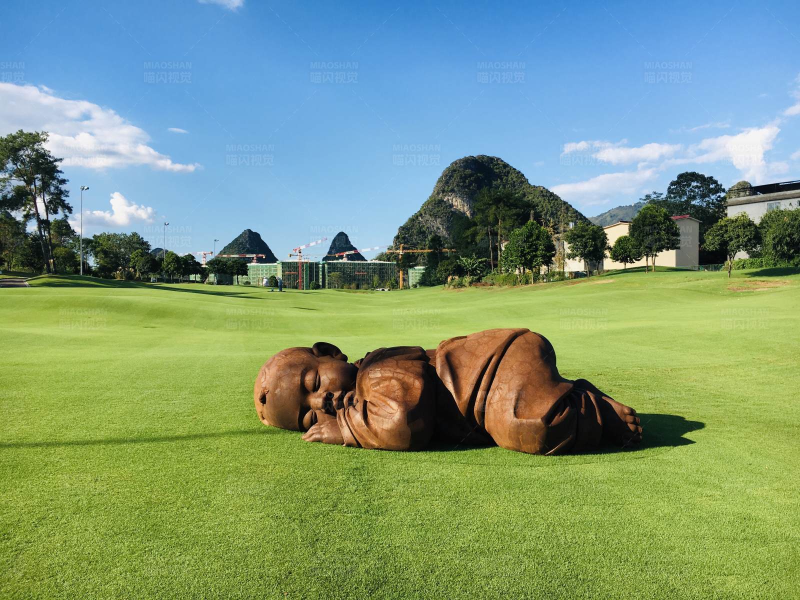 沉睡在绿茵上的梦图片