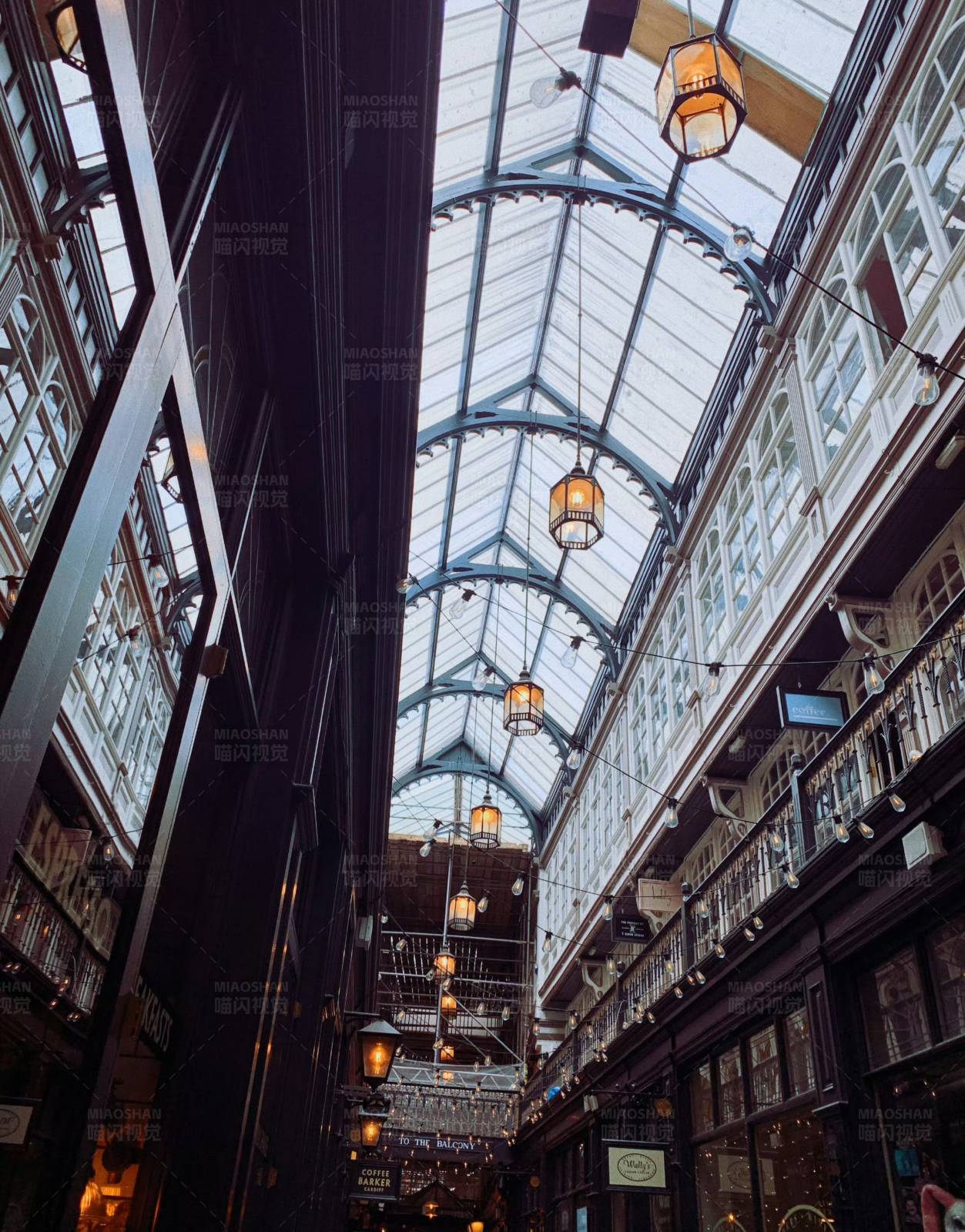 玻璃穹顶下的购物长廊图片