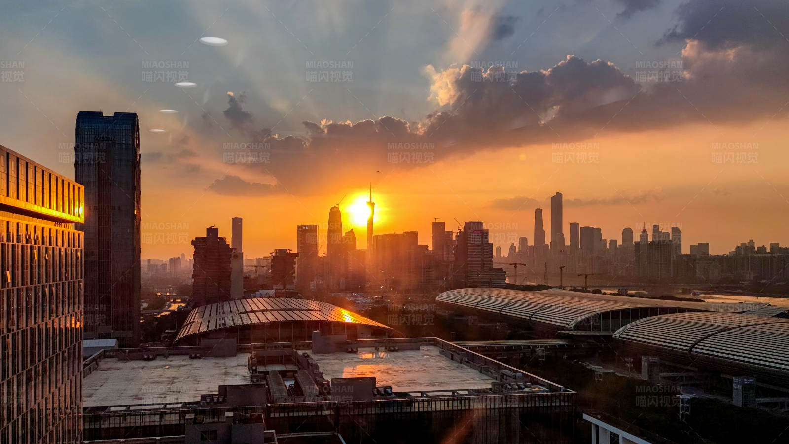 城市夕阳美景图片