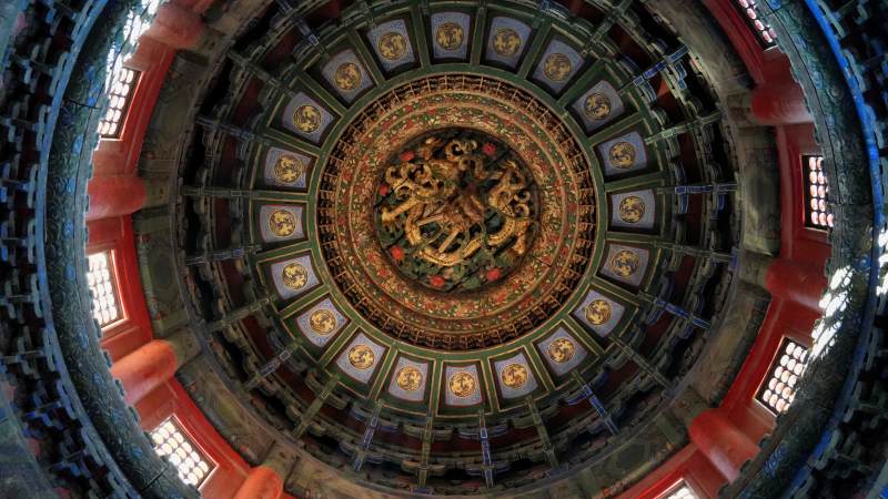 故宫穹顶龙纹装饰图片