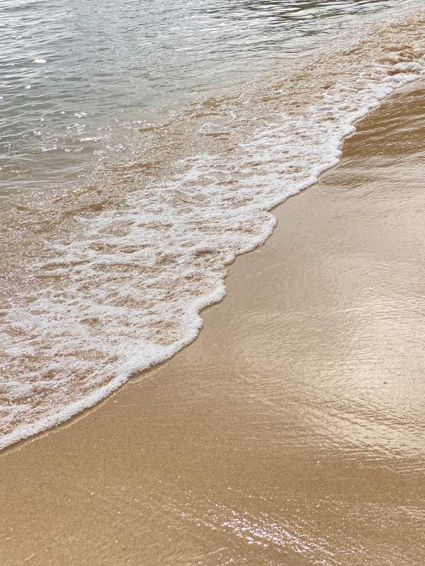 沙滩与海浪的交汇图片