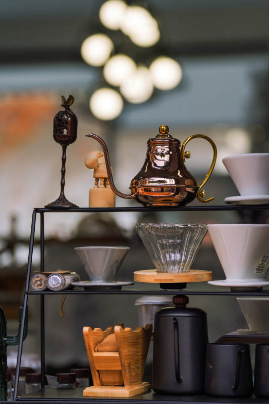 咖啡器具展示架图片
