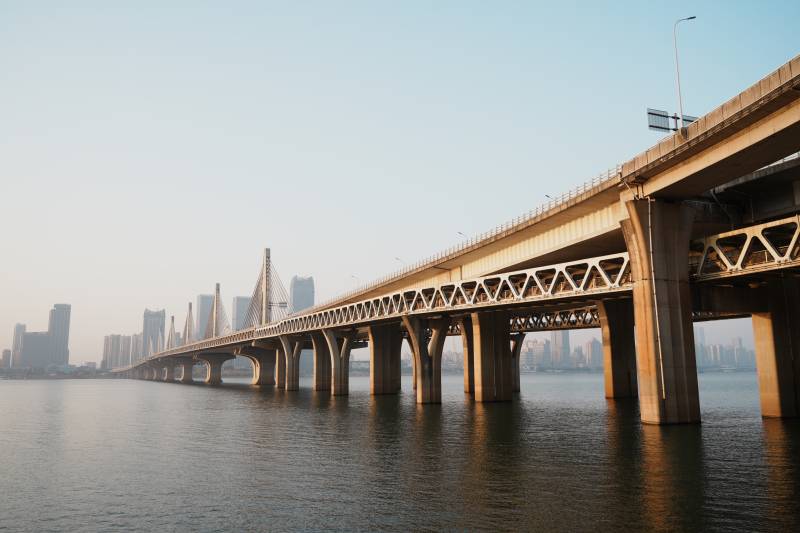 朝阳大桥横跨赣江江面图片