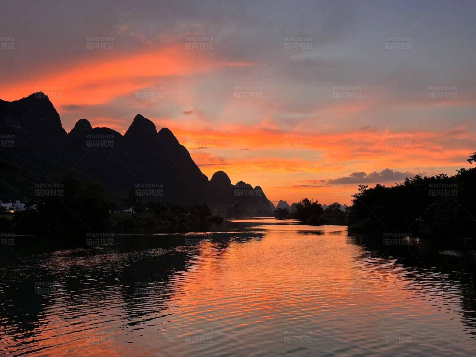 漓江日落图片