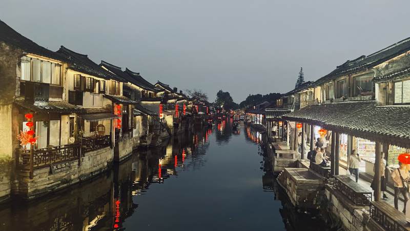 西塘古镇 江南水乡夜景图片