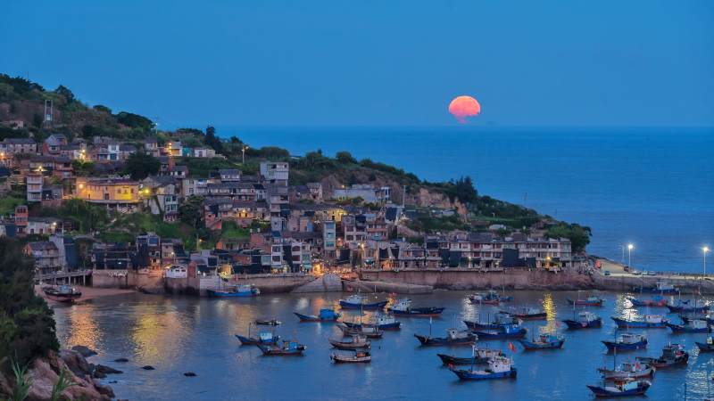 海上明月照渔村（黄岐渔村）图片