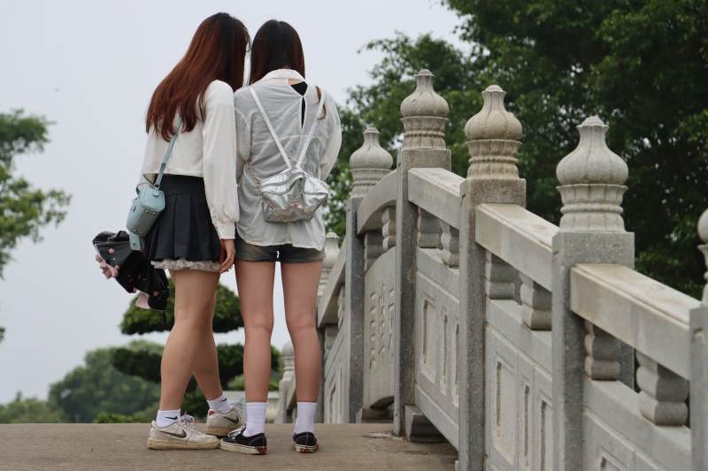 桥边的青春身影图片