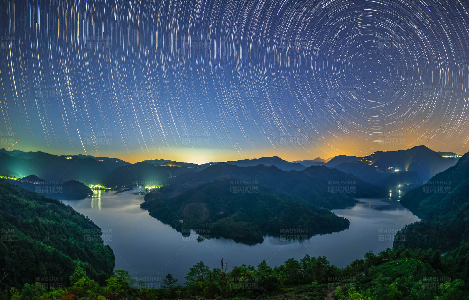 星轨夜景福鼎南溪水库图片