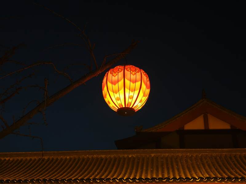 夜空中的灯笼图片