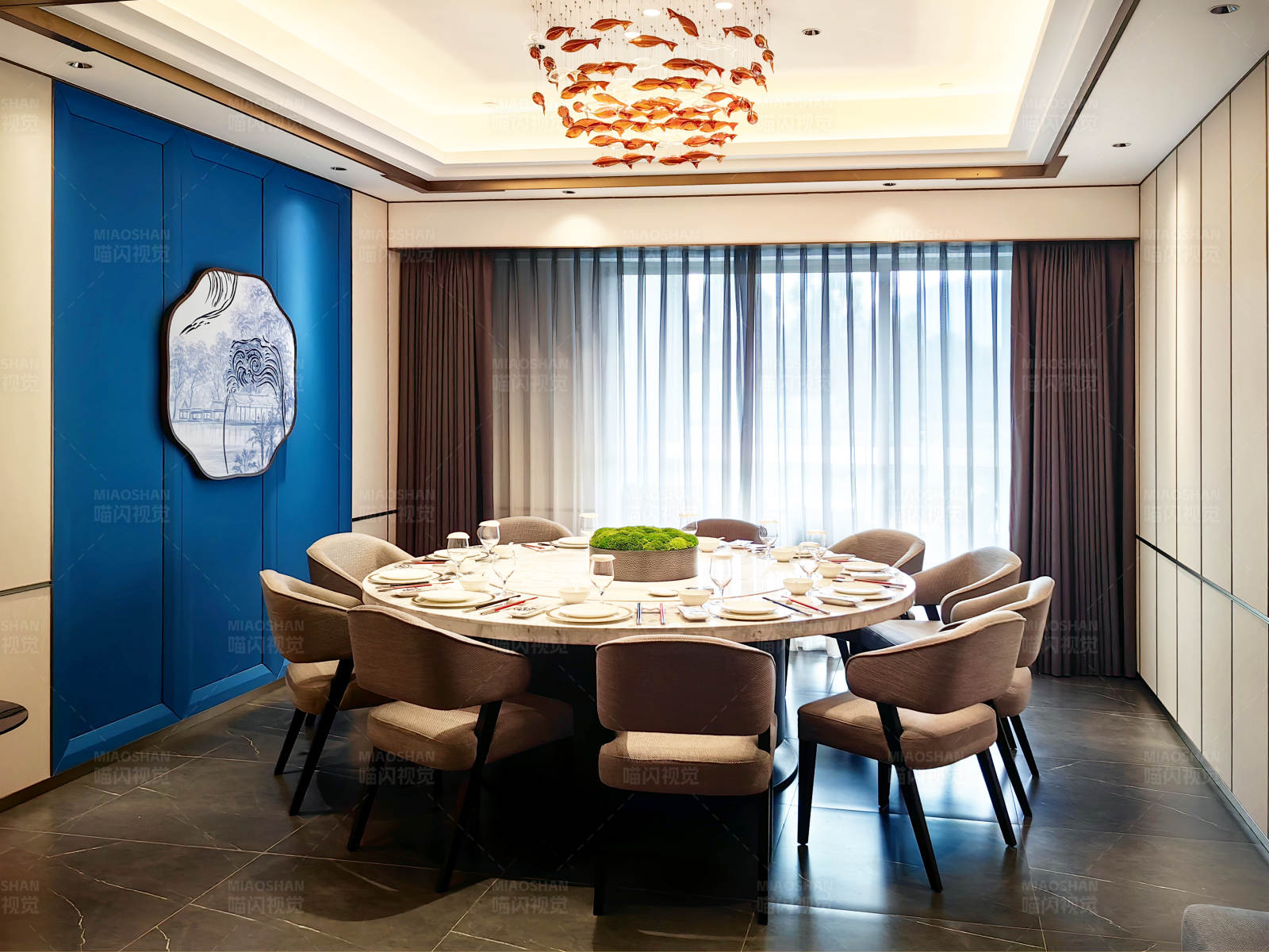 现代中式餐厅图片