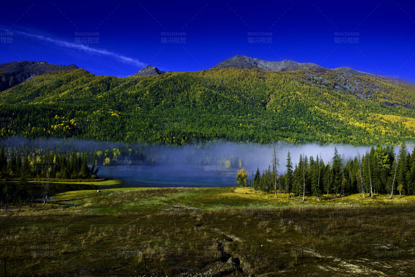 秋日山湖美景 (新疆喀纳斯)图片