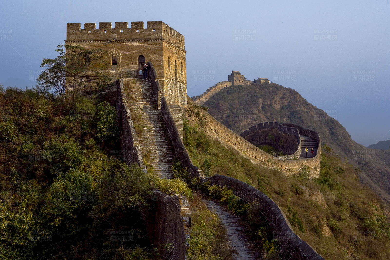 长城日落美景图片