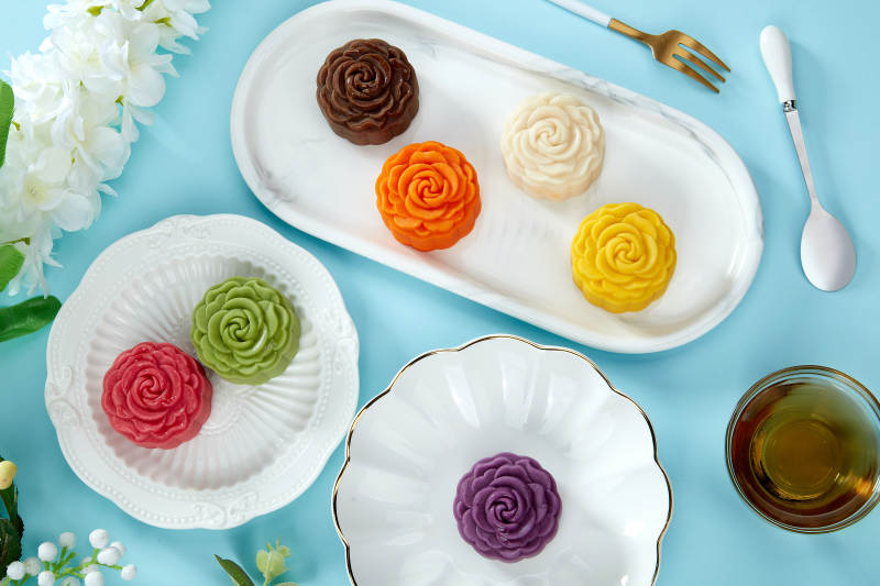 花形月饼茶点图片