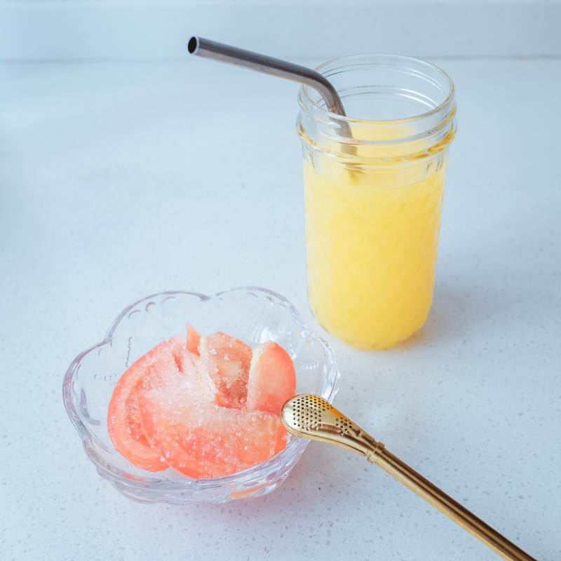 柚子冰沙与果汁图片