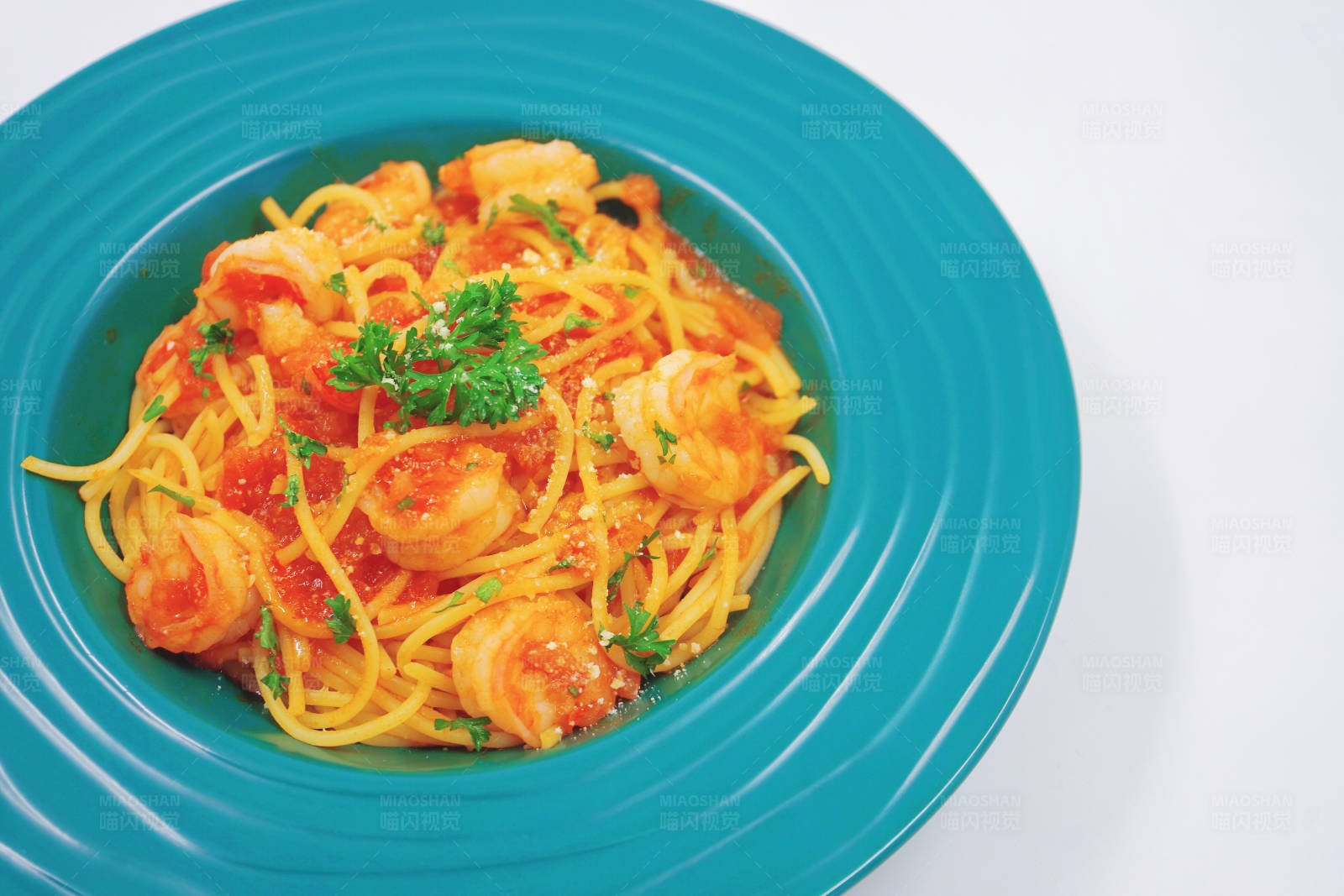 虾仁意面图片