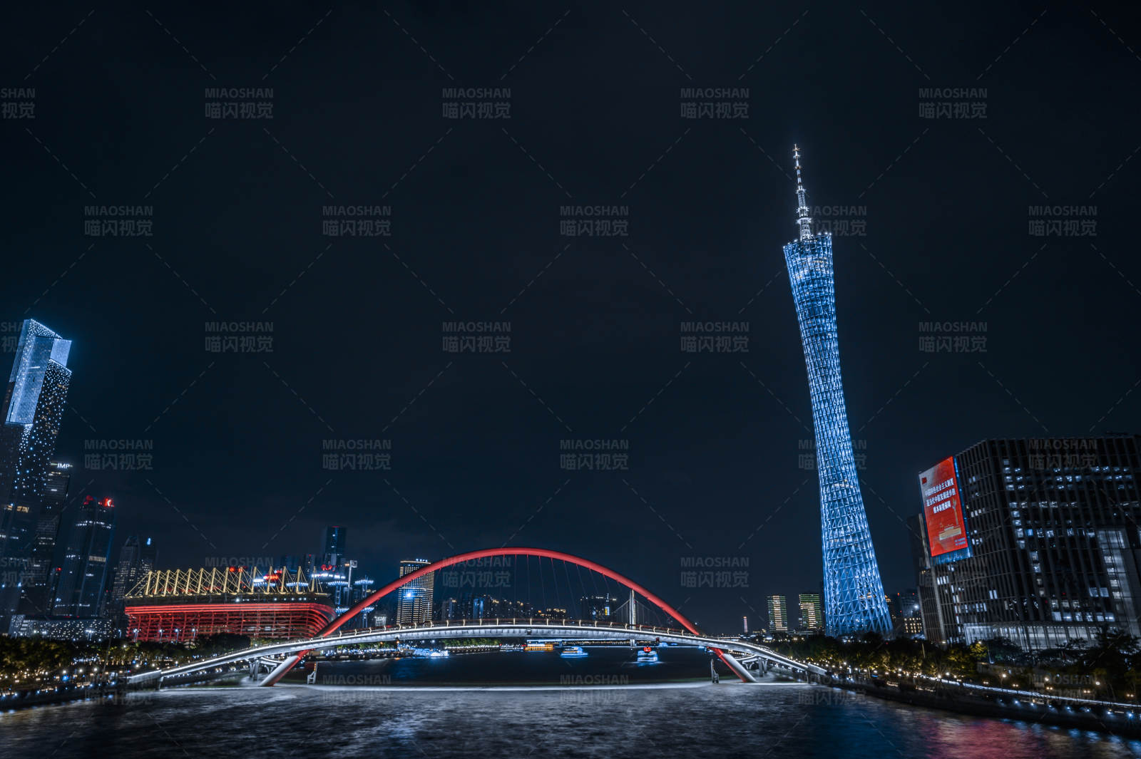 广州夜景与塔桥图片