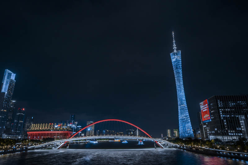 广州夜景与塔桥图片