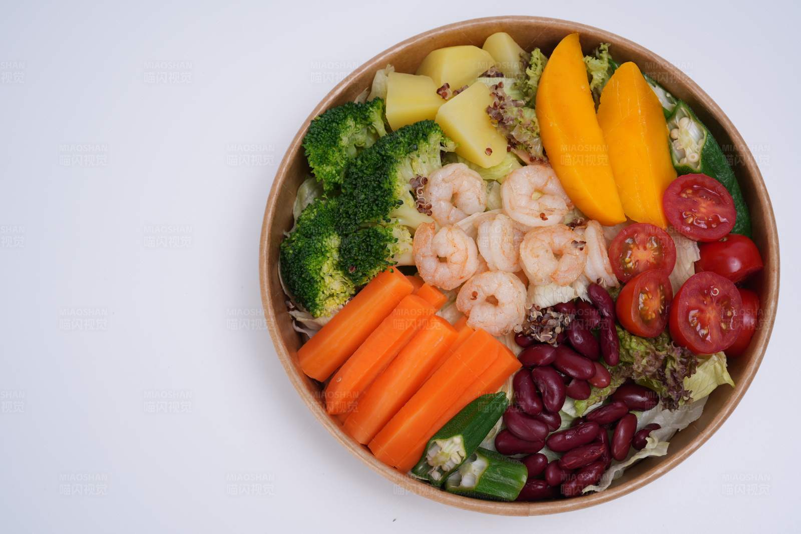 彩虹虾仁蔬菜沙拉图片