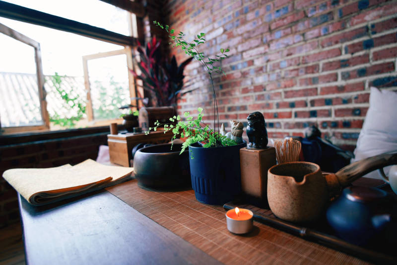 宁静茶室一隅图片