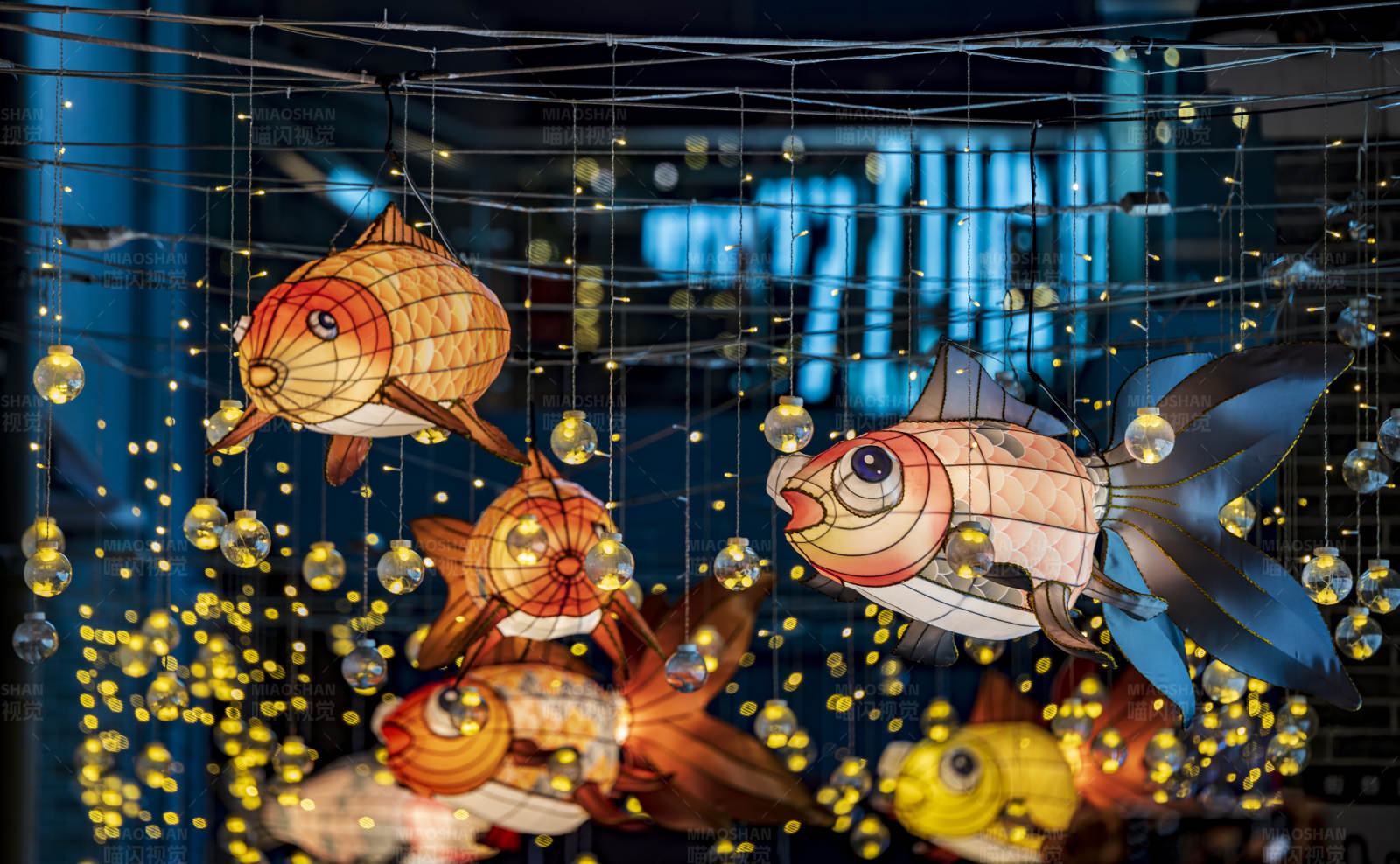 鱼灯夜景图片