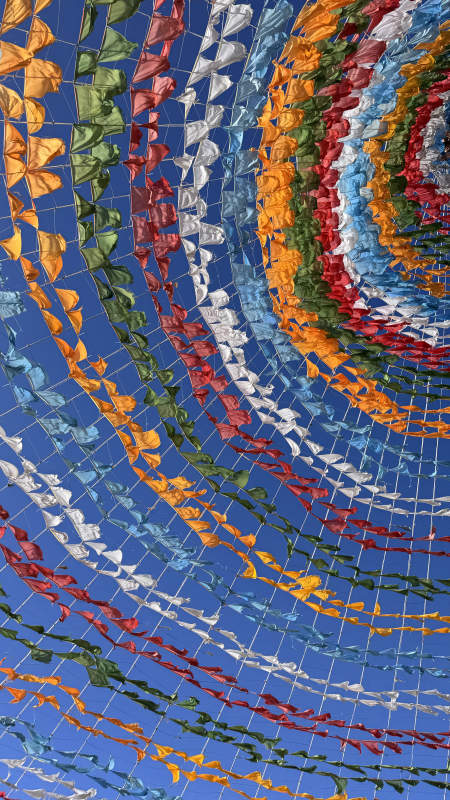 空中彩旗飘扬图片