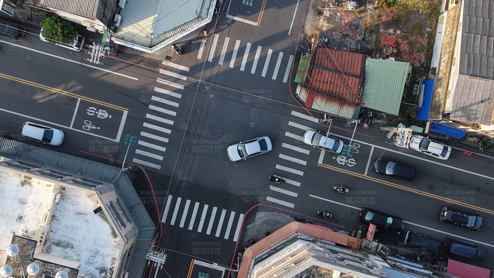 十字路口的繁忙交通图片