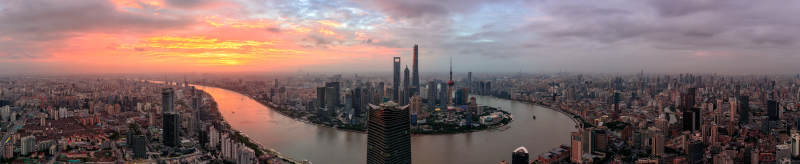 上海日出全景图图片