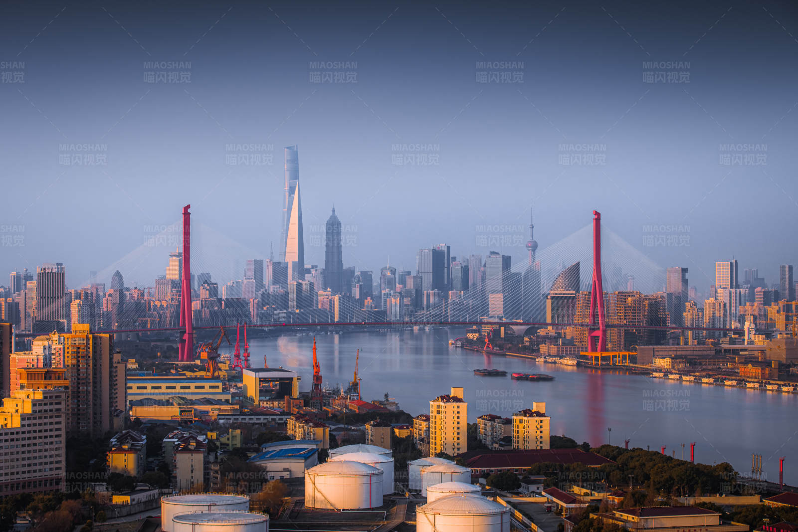 上海陆家嘴新地标杨浦大桥图片