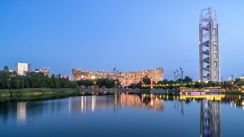 北京奥林匹克公园夜景图片
