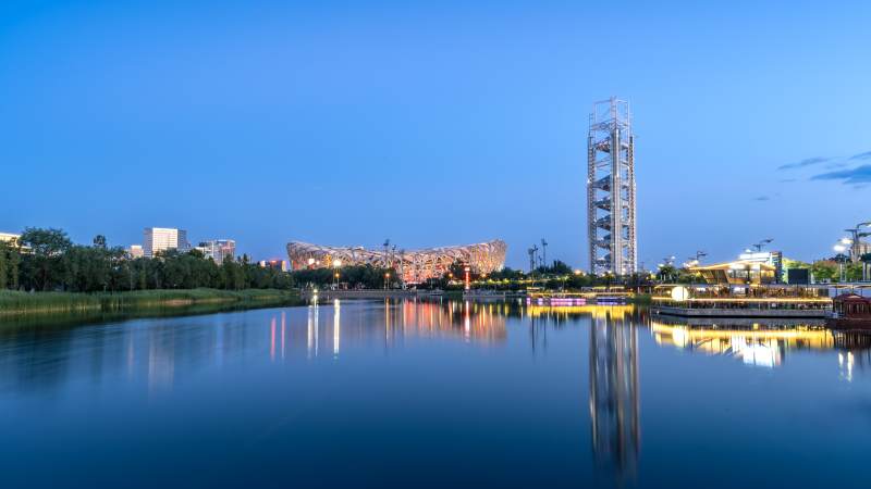 北京奥林匹克公园夜景图片