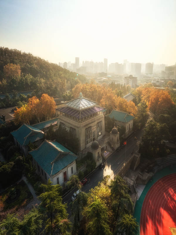 秋日校园武汉大学图片