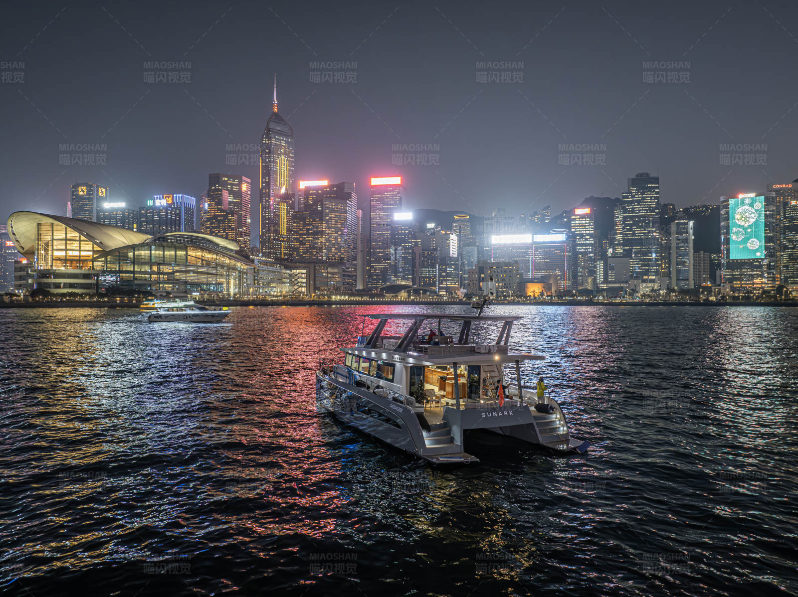香港夜景游船图片