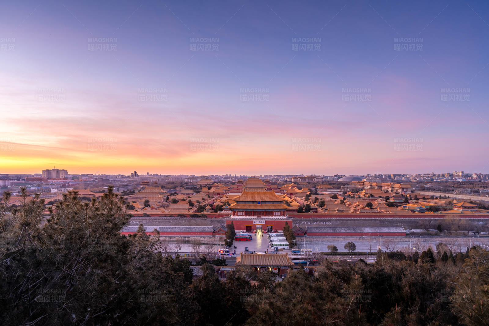 紫禁城日落图片