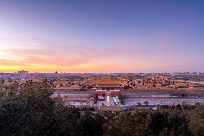 紫禁城日落图片