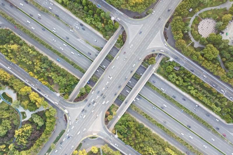 城市立交桥鸟瞰图图片