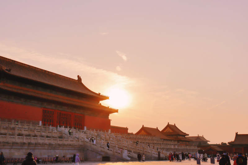 故宫夕阳图片