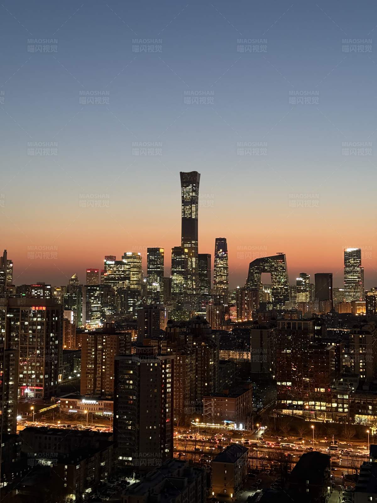 北京CBD夜景图片