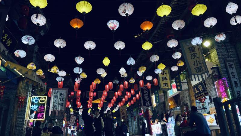 夜市灯笼街图片