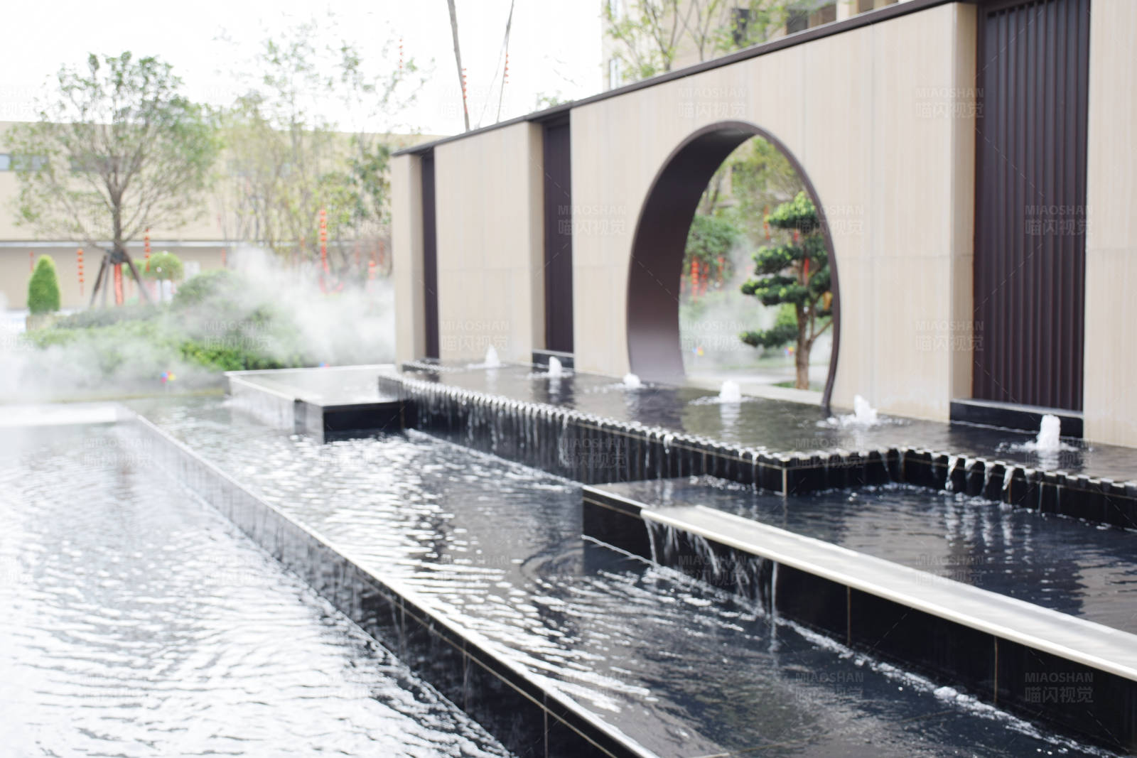 现代庭院喷泉景观图片