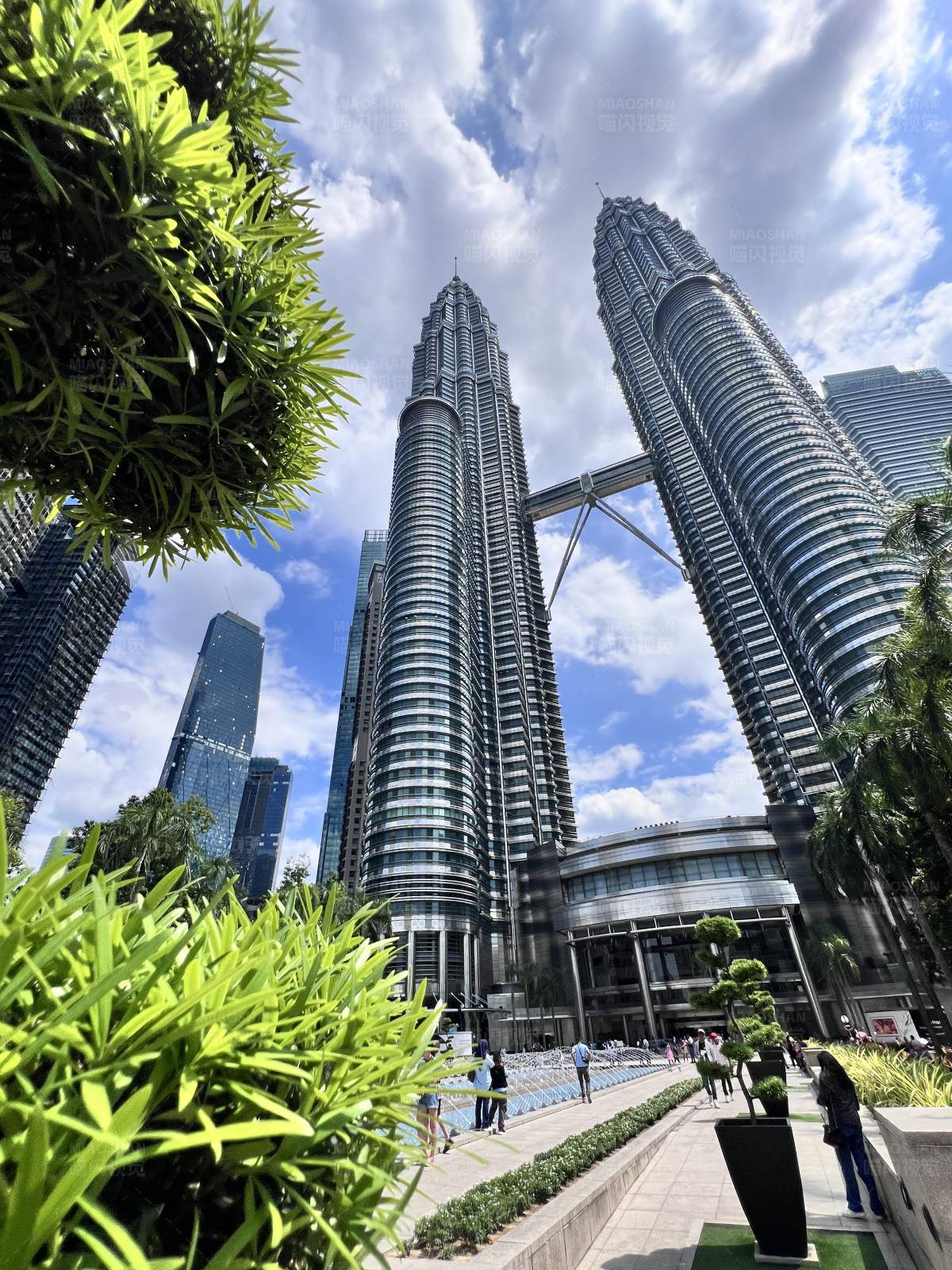 双子塔与蓝天图片