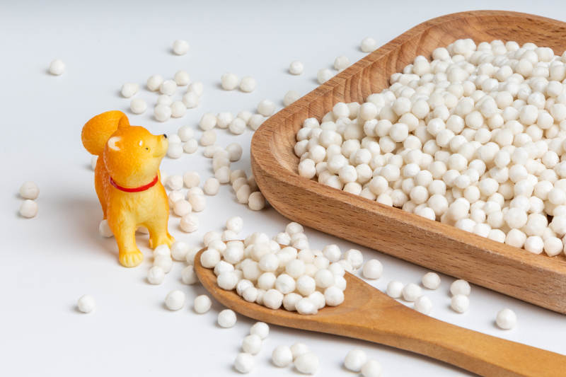 小黄狗与西米谷物图片