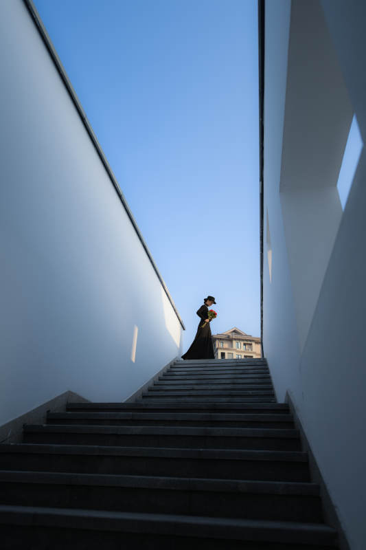楼梯上的新娘图片