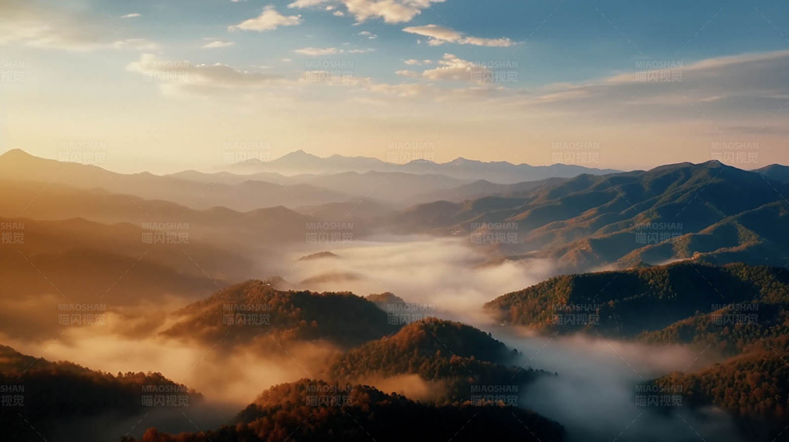 山间云海日出图图片